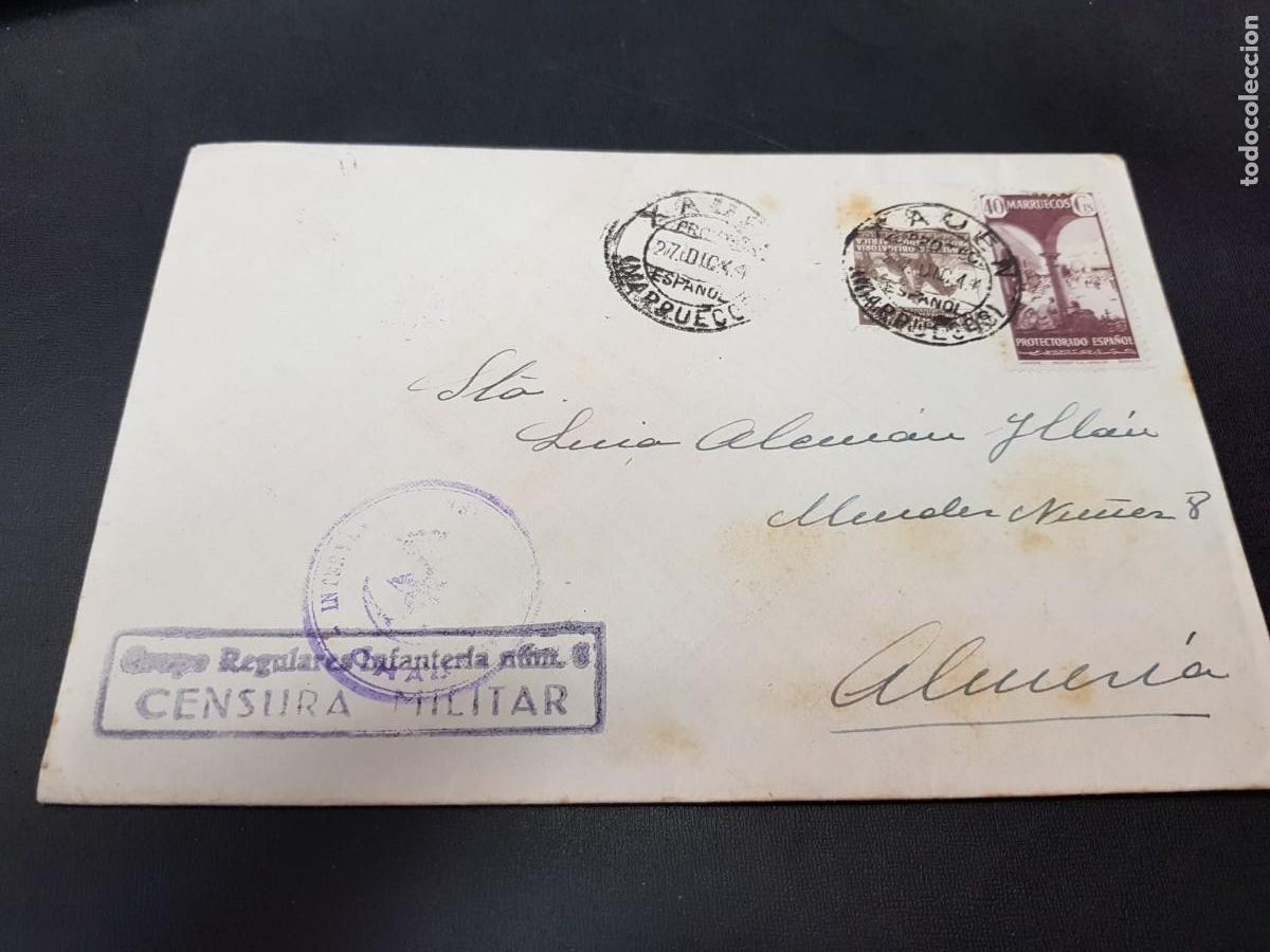 Sellos: CARTA CENSURADA-CON SELLOS DE MARRUECOS-ALMERIA-27 DE DICIEMBRE DE 1944