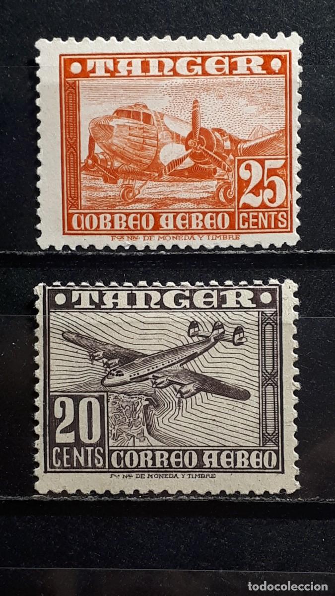 Sellos: T&Aacute;NGER. A&Ntilde;O 1948. **. EDIFIL a&eacute;reo 166/7