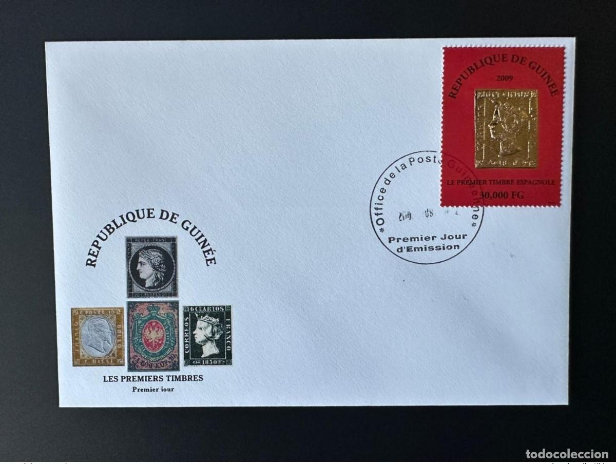 Sellos: Guinea 2009 Mi. 6718 FDC Primer sello espa&ntilde;ol oro