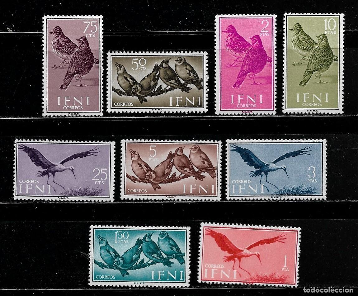 Sellos: IFNI 1960, SERIE EDIFIL 163/71 - P&Aacute;JAROS. MNH.