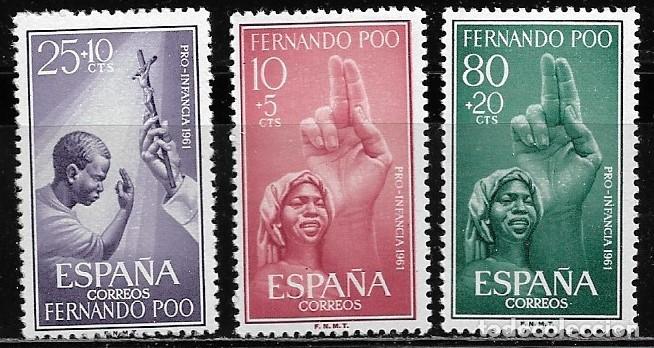 Sellos: FERNANDO POO 1961, SERIE EDIFIL 196/98 - PRO INFANCIA. MNH.