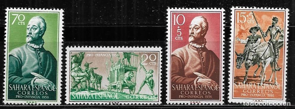 Sellos: SAHARA 1958, SERIE EDIFIL 149/152 - PRO INFANCIA. MNH.