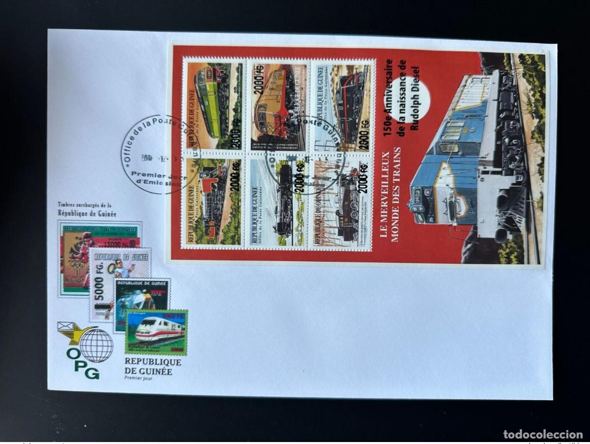 Sellos: Guinea 2008 Mi. 6225 - 6230 FDC Trenes sobrecargados locomotoras Rudolph Diesel