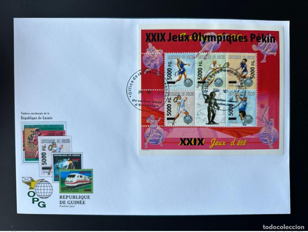 Sellos: Guinea 2008 Mi. 6285-6289 FDC sobrecarg&oacute; los Juegos Ol&iacute;mpicos de Beijing en S&iacute;dney 2000