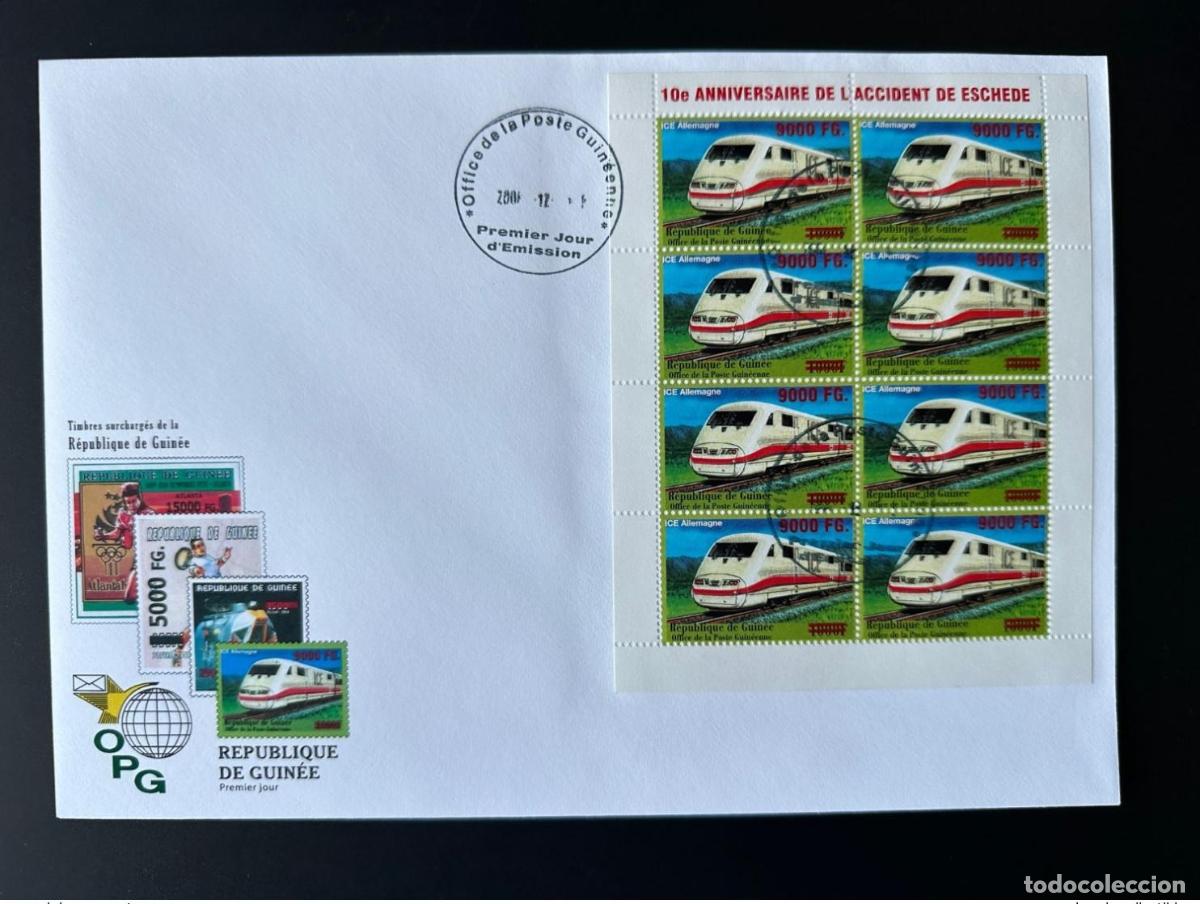 Sellos: Guinea 2008 Mi. 6325 FDC Klb Tren sobrecargado Ferrocarriles ICE InterCity Express