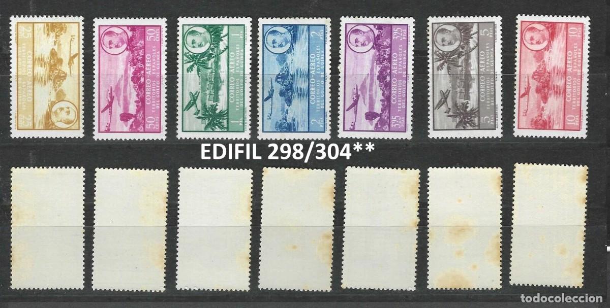 Sellos: 1951.GUINEA.EDIFIL 298/304**. Manchas del tiempo. CAT 53 &euro;