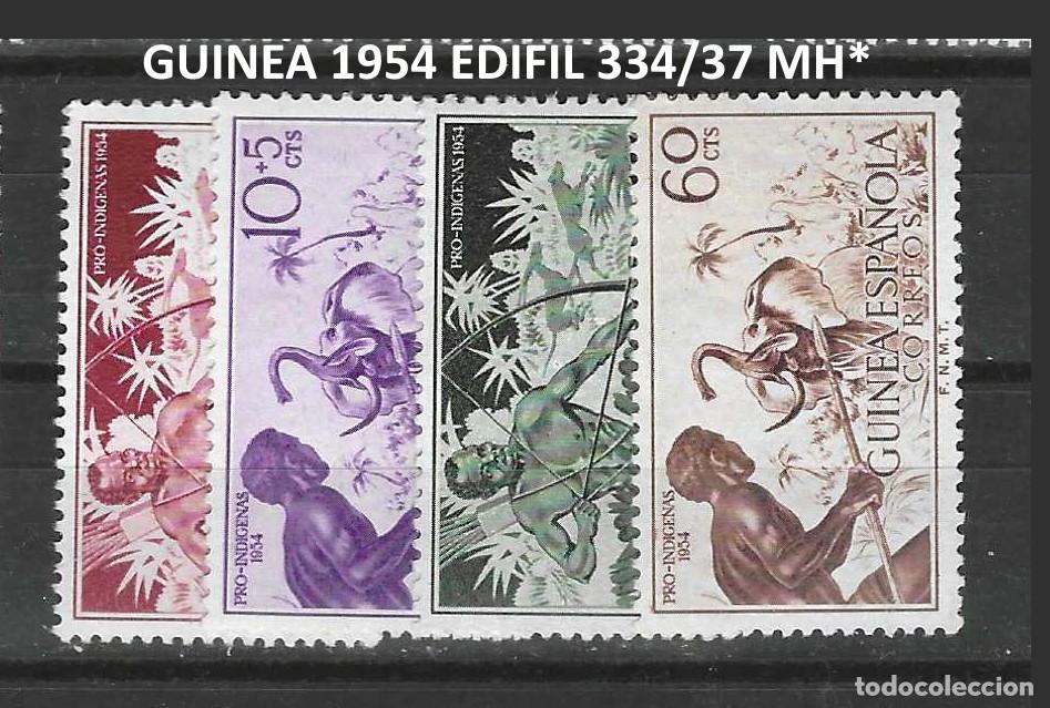 Sellos: GUINEA 1954 EDIFIL 334/37 MH*