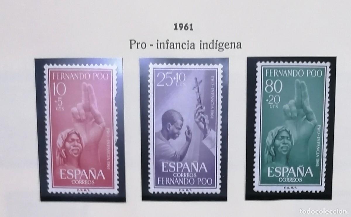 Sellos: FERNANDO POO 1961 EDIFIL 196/198* CON FIJASELLOS