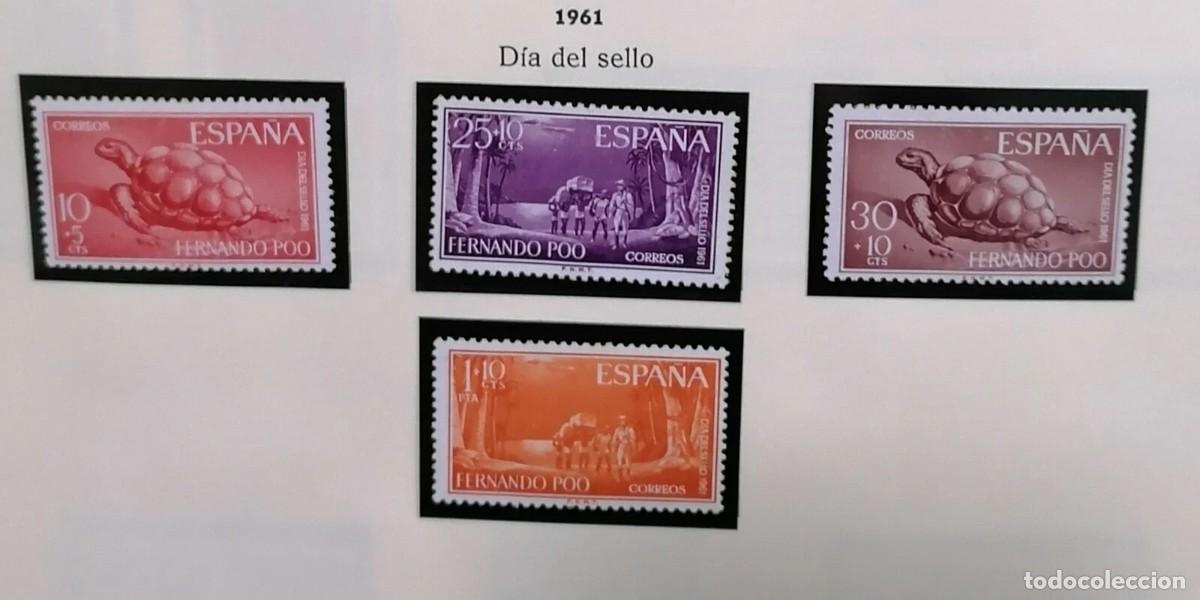 Sellos: FERNANDO POO 1961 EDIFIL 203/206* CON FIJASELLOS