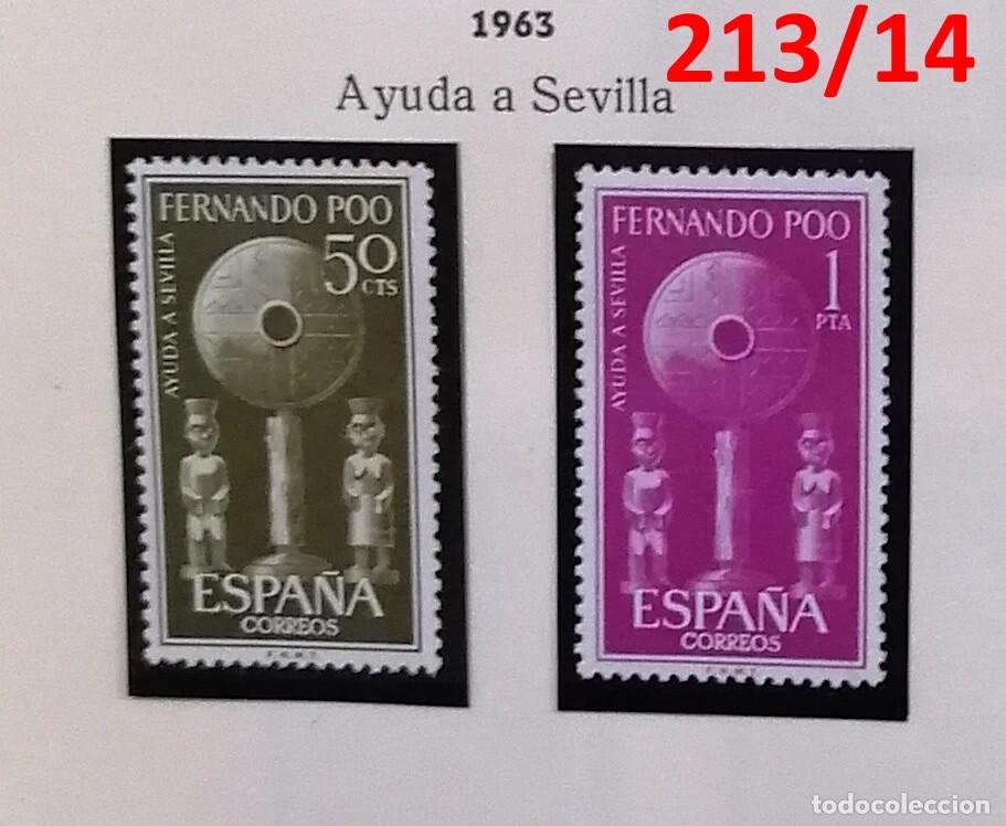 Sellos: FERNANDO POO Edifil 213/214 ** Ayuda a Sevilla