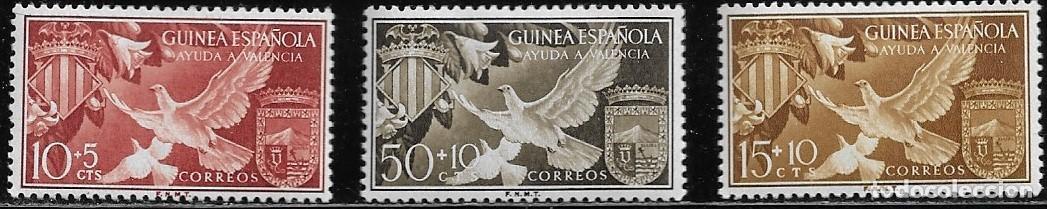 Sellos: GUINEA 1958, SERIE EDIFIL 373/375 - AYUDA A VALENCIA. MNH.