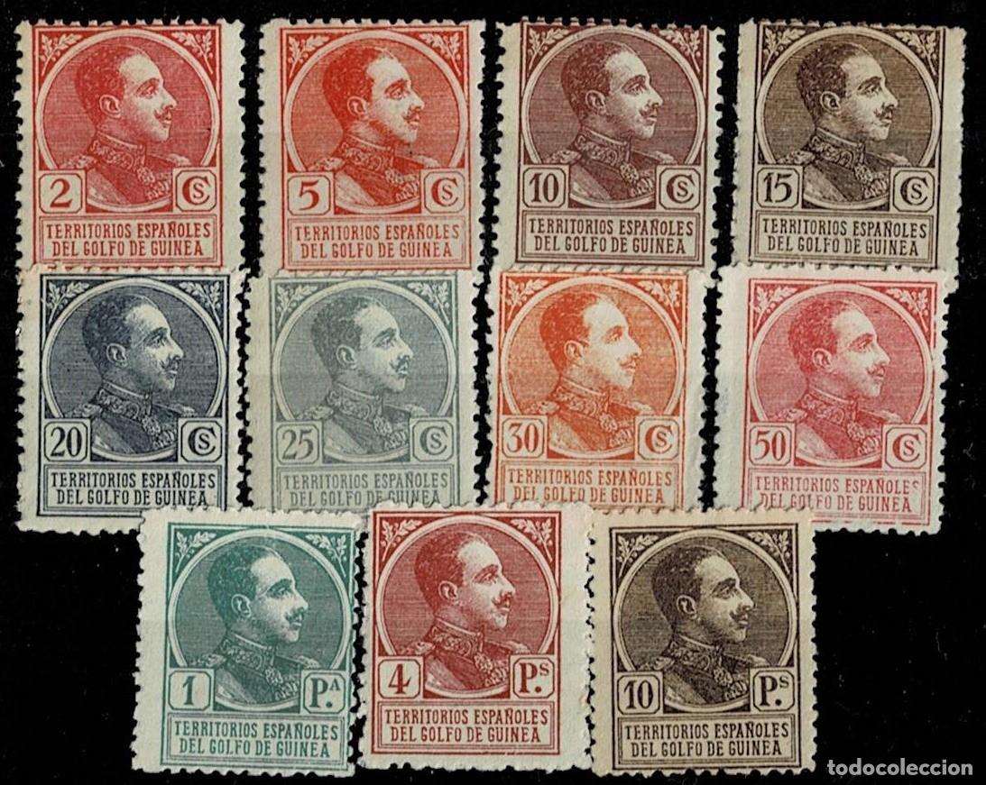 Sellos: Colonias Espa&ntilde;olas GUINEA Alfonso XIII A&ntilde;o 1919 Serie completa Edifil n&ordm; 128-140 (faltan el 128 y el