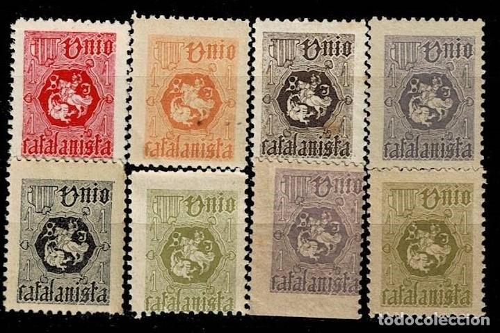 Sellos: 0225 Guerra c⁬ivil UNIO CATALANISTA A&ntilde;o 1899 Nathan n&ordm; 1&ordf; Serie 8 ejemplares de varios COLORES VER