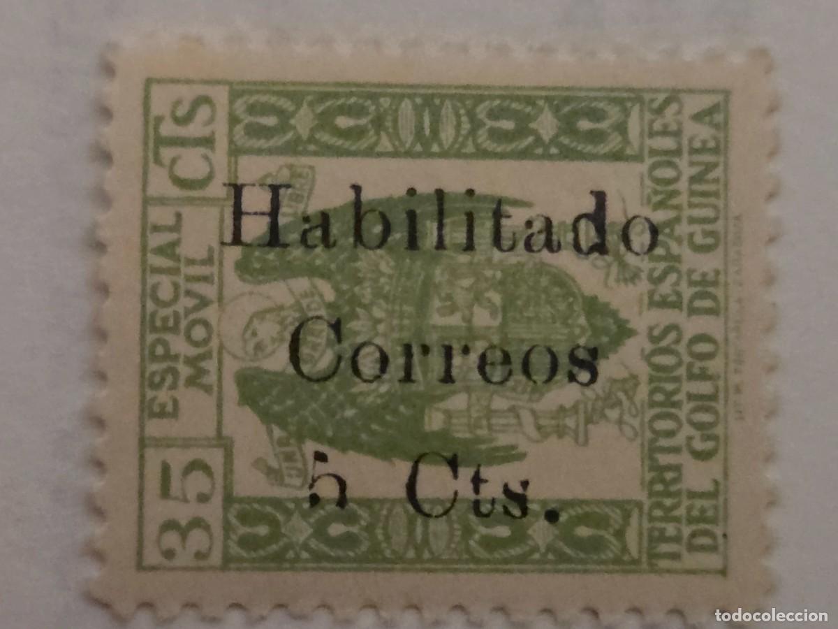 Sellos: 259B. Especial m&oacute;vil. Habilitado correos 5 cts. Territorios espa&ntilde;oles del Golfo de Guinea