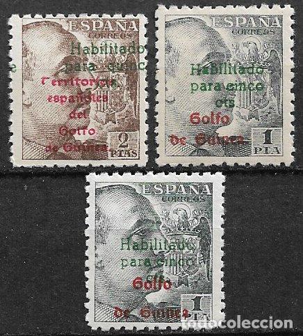 Sellos: GUINEA ESPA&Ntilde;OLA 1949 Sellos de Espa&ntilde;a habilitados, EDIFIL n&ordm; 273 a 274 * *