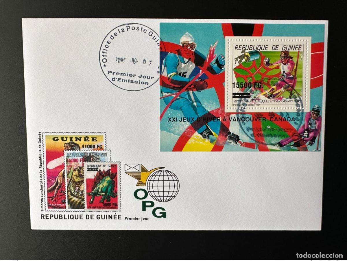 Sellos: Guinea 2009 FDC Mi. Bl. 1721 Sobrecargado Juegos Ol&iacute;mpicos Vancouver 2010 Esqu&iacute; de invierno