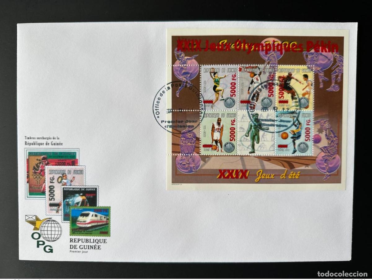 Sellos: Guinea 2008 FDC Mi. 6290-6294 sobrecargado Juegos Ol&iacute;mpicos Sydney 2000 Beijing