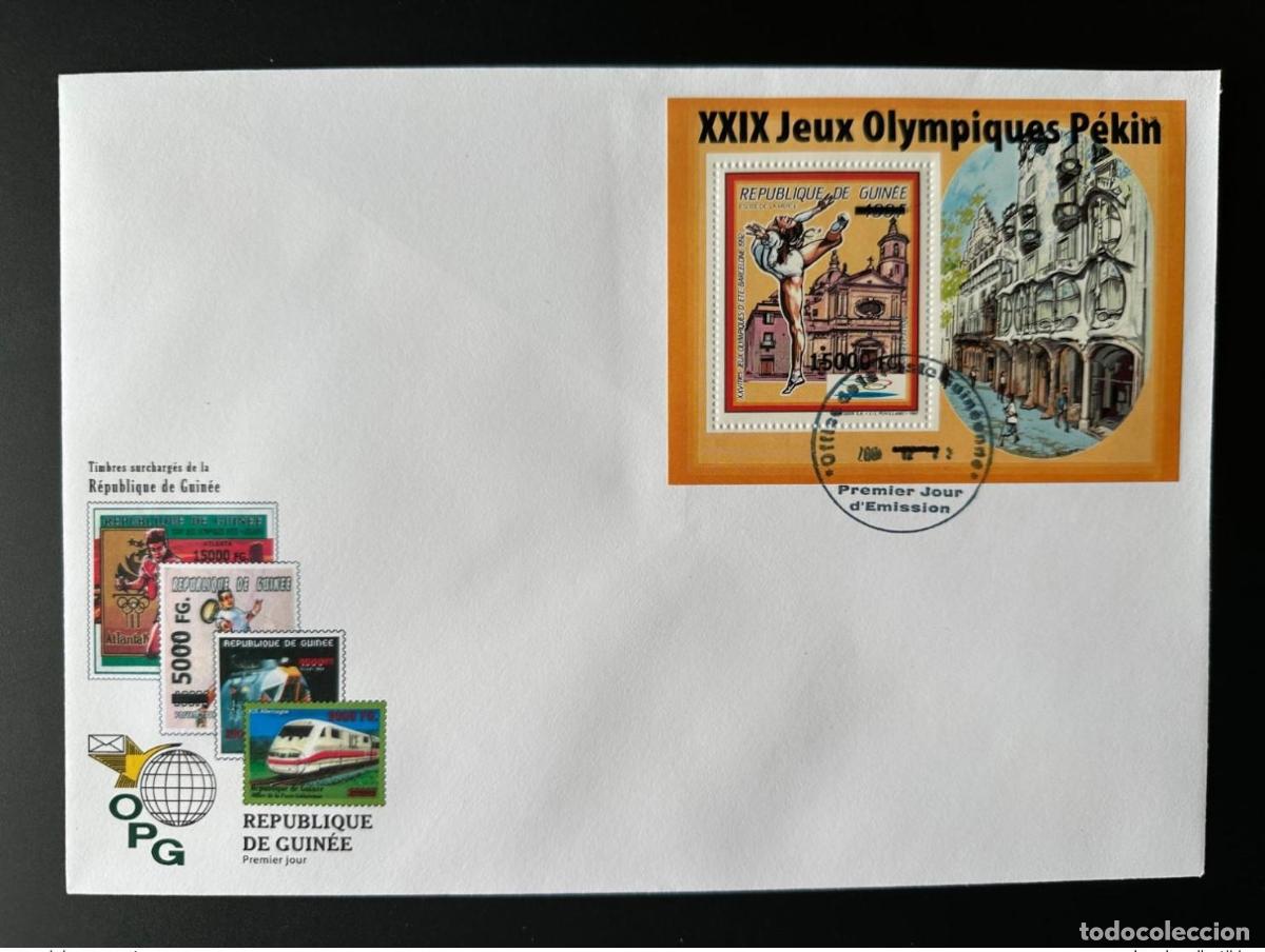 Sellos: Guinea 2008 FDC Mi. Bl. 1639 Juegos Ol&iacute;mpicos de Surch. Barcelona 1992 Pek&iacute;n