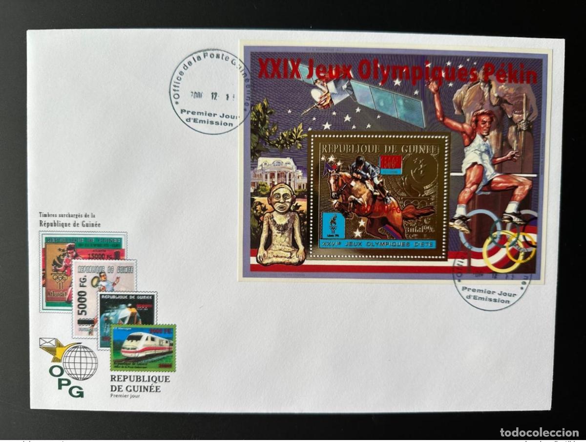 Sellos: Guinea 2008 FDC Mi. Bl. 1641 Sobreimpresi&oacute;n en oro de los Juegos Ol&iacute;mpicos Beijing Barcelona 1992