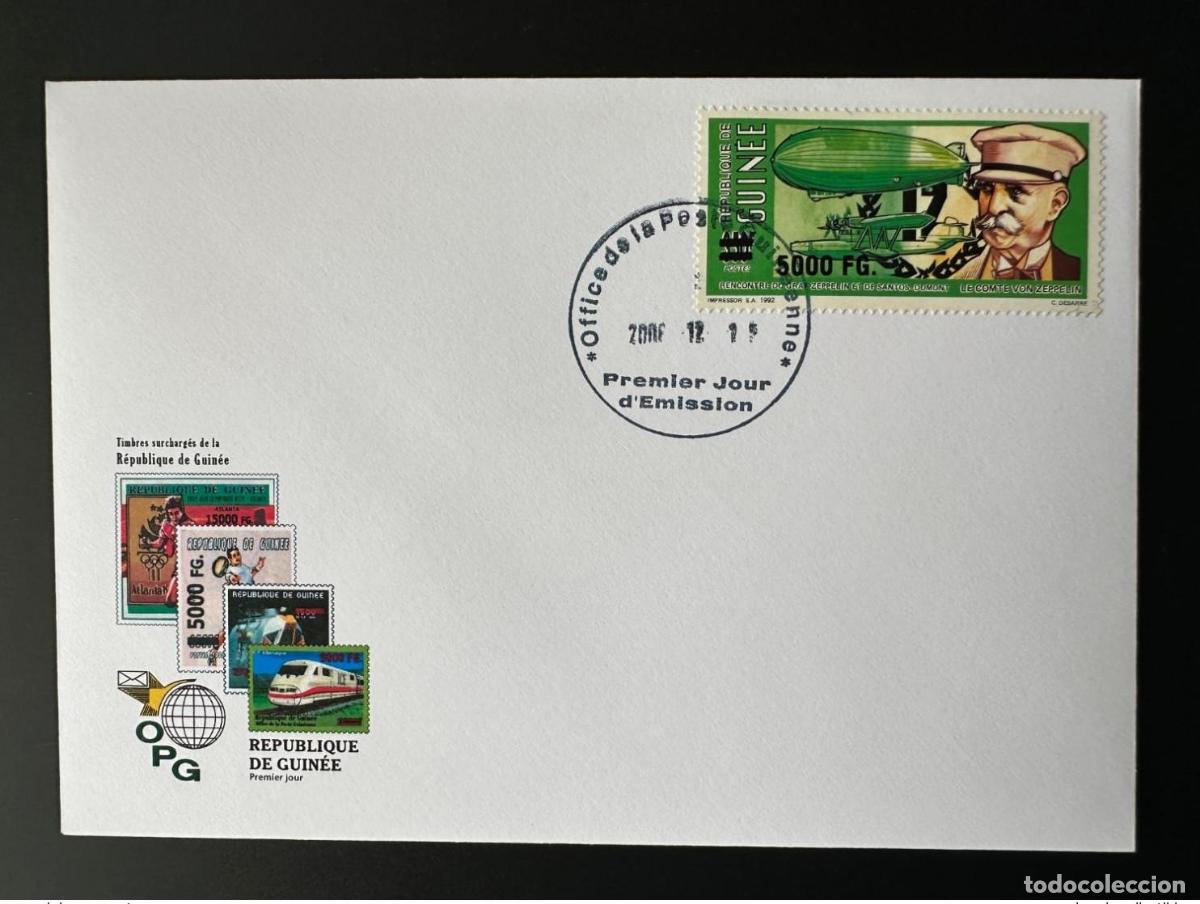 Sellos: Guinea 2008 FDC Mi. 6311 sobrecargado 170 aniversario de Ferdinand von Zeppelin