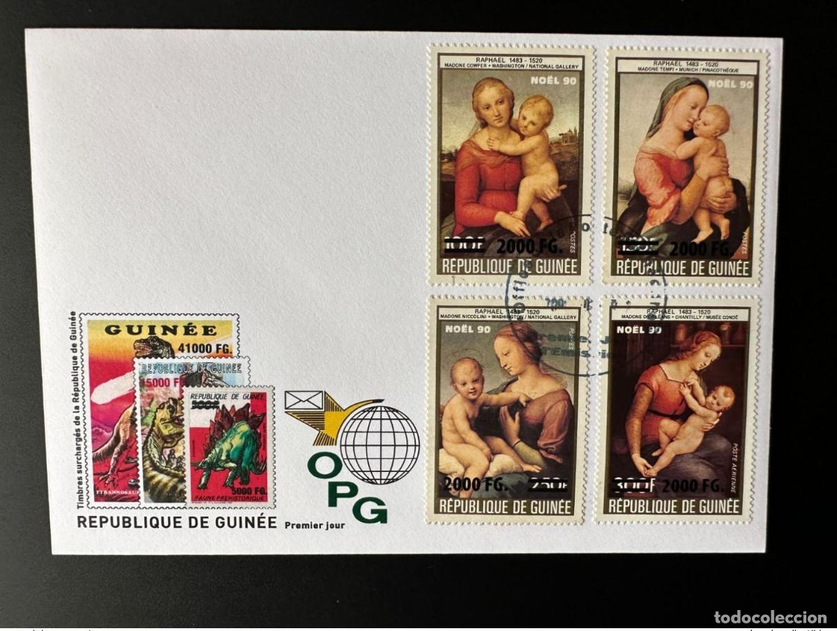 Sellos: Guinea 2009 FDC Mi. 6722/5 sobrecargado Navidad 90 Rafael Pintura Religi&oacute;n Arte