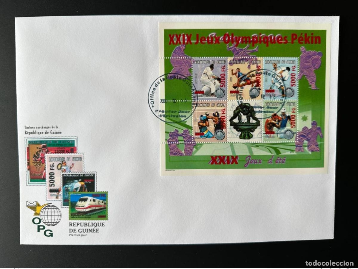 Sellos: Guinea 2008 FDC Mi. 6270-6274 sobrecargado Juegos Ol&iacute;mpicos Sydney 2000 Beijing