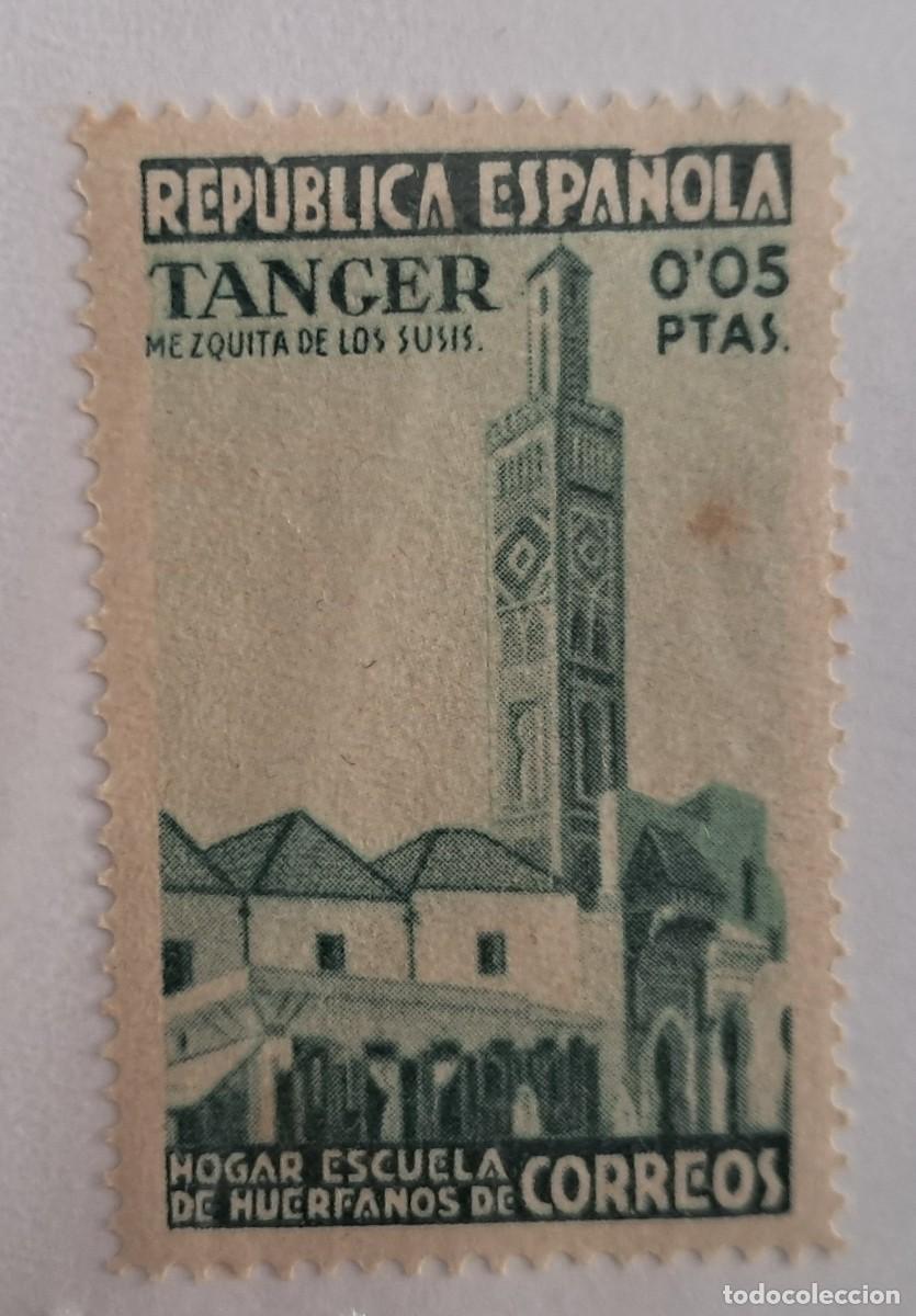 Sellos: Tanger 1937 Edifil B1 Sello ** Beneficencia Edificios Mezquita de los Susis.
