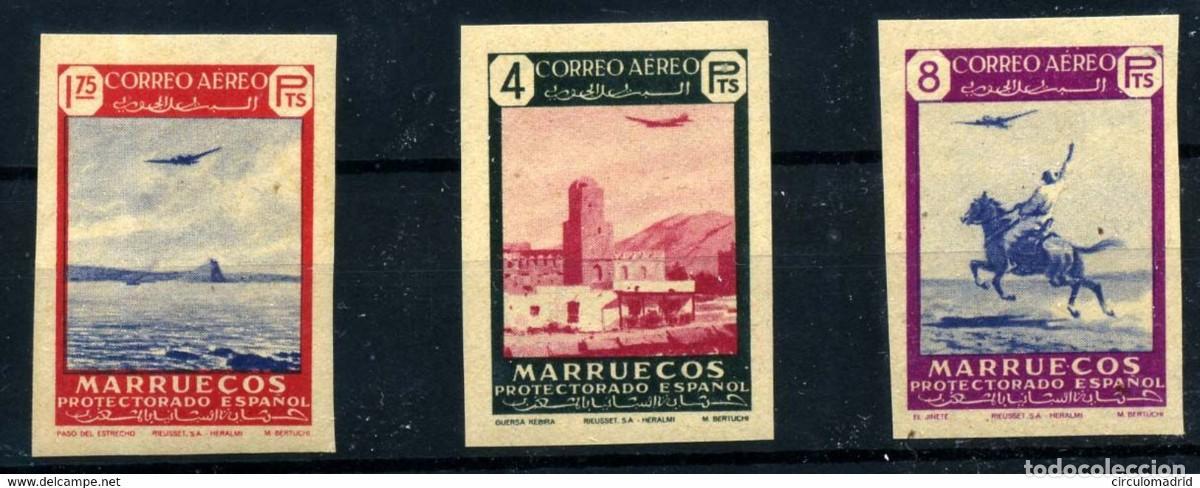 Sellos: Marruecos espa&ntilde;ol n&ordm; 300s, 302s, 304s. A&ntilde;o 1949