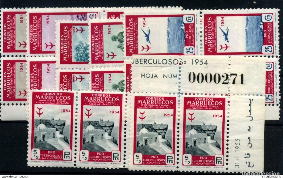 Sellos: Marruecos espa&ntilde;ol n&ordm; 394/99. A&ntilde;o 1954