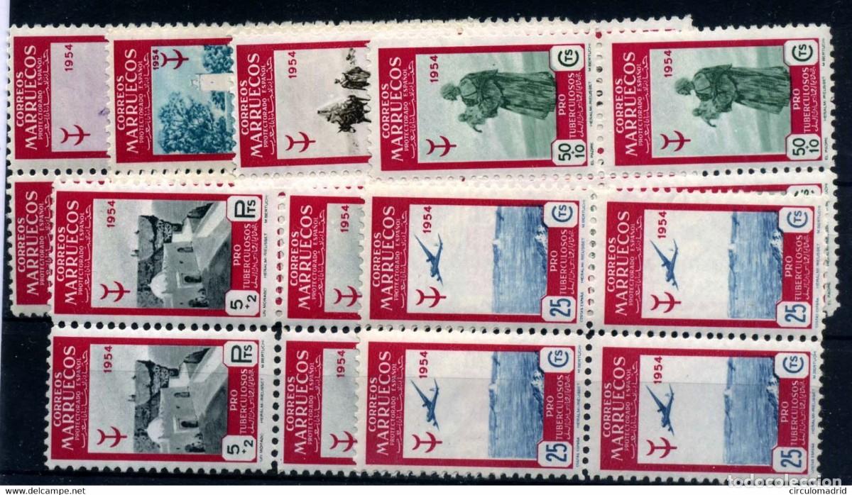 Sellos: Marruecos espa&ntilde;ol n&ordm; 394/99. A&ntilde;o 1954