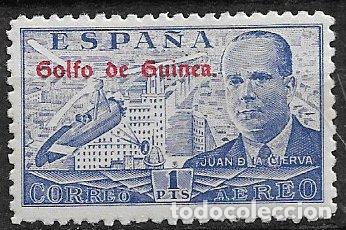 Sellos: GUINEA ESPA&Ntilde;OLA, 1942 Juan de la Cierva, EDIFIL n&ordm; 268 * marquillado