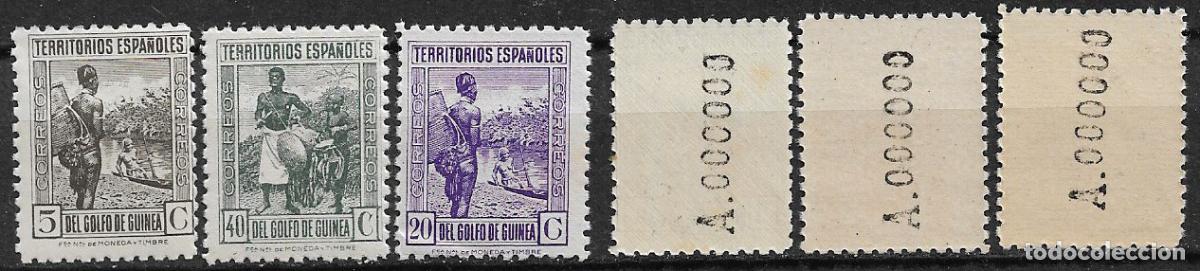 Sellos: GUINEA ESPA&Ntilde;OLA, 1941 Sellos de 1931, EDIFIL n&ordm; 264 a 266 * * muestra
