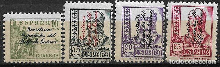 Sellos: GUINEA ESPA&Ntilde;OLA, 1939 Sellos de Espa&ntilde;a habilitados, EDIFIL n&ordm; 296 a 299 * *