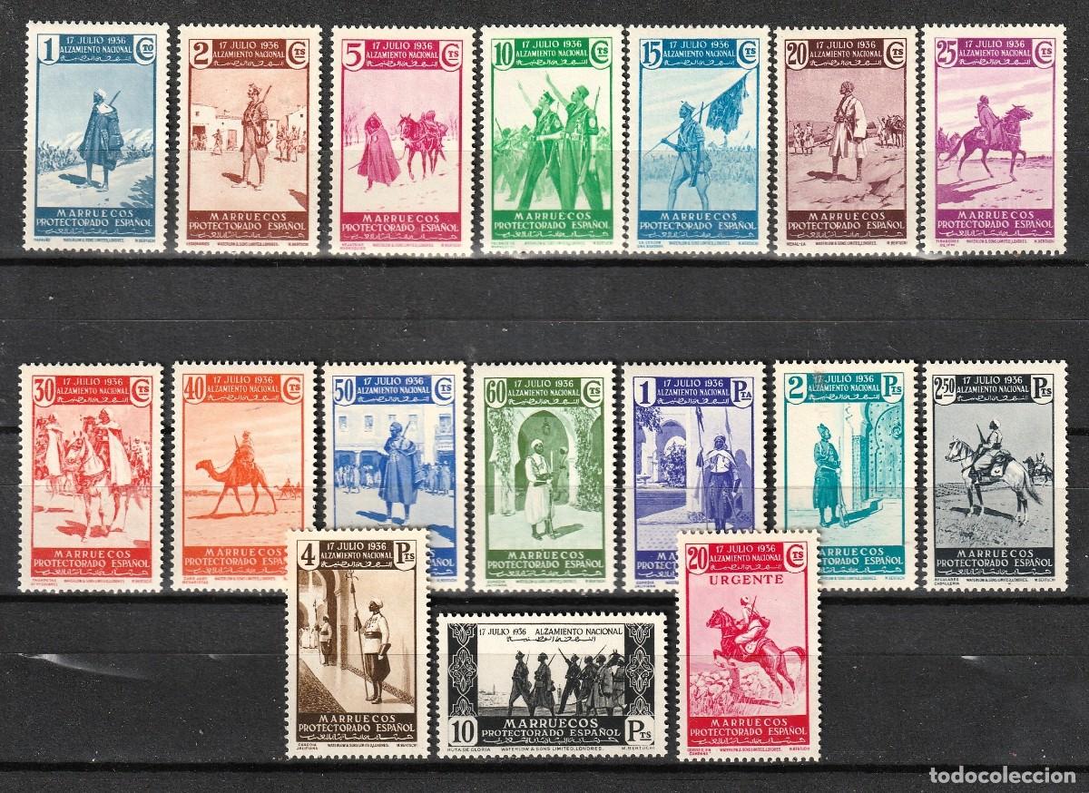 Sellos: Marruecos espa&ntilde;ol edf n&ordm;169/85.Completa.Nuevos sin fijasellos MNH.Alzamiento Nacional.1937