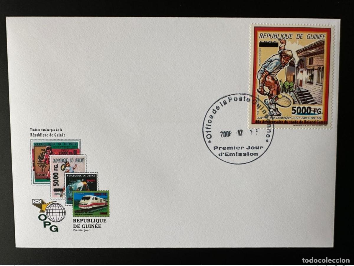 Sellos: Guinea 2008 FDC Mi. 6299 sobrecargado Juegos Ol&iacute;mpicos de Barcelona 1992 Tenis