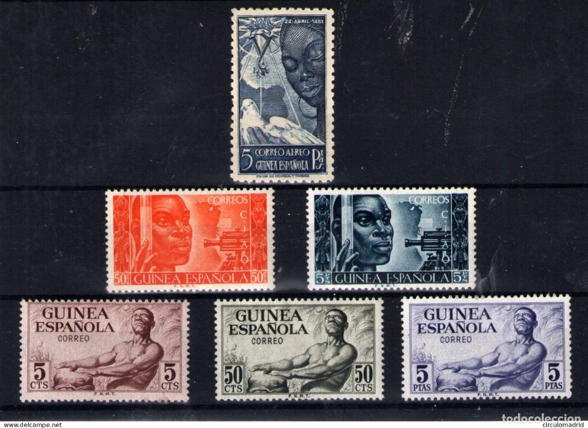 Sellos: Guinea espa&ntilde;ola n&ordm; 305,309/13 . A&ntilde;os 1951-52