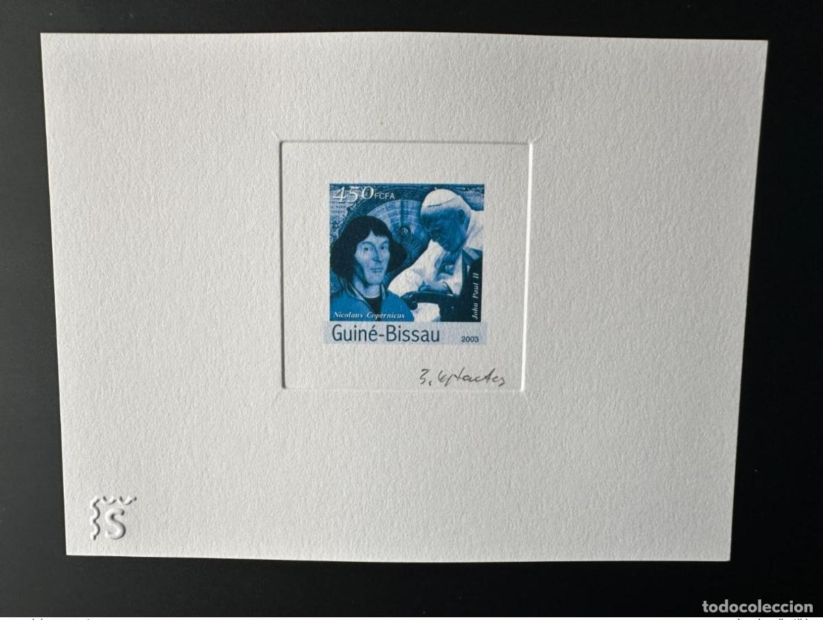 Sellos: Guinea Bissau 2003 Mi. 2431 Prueba de artista Cop&eacute;rnico Juan Pablo II AZUL