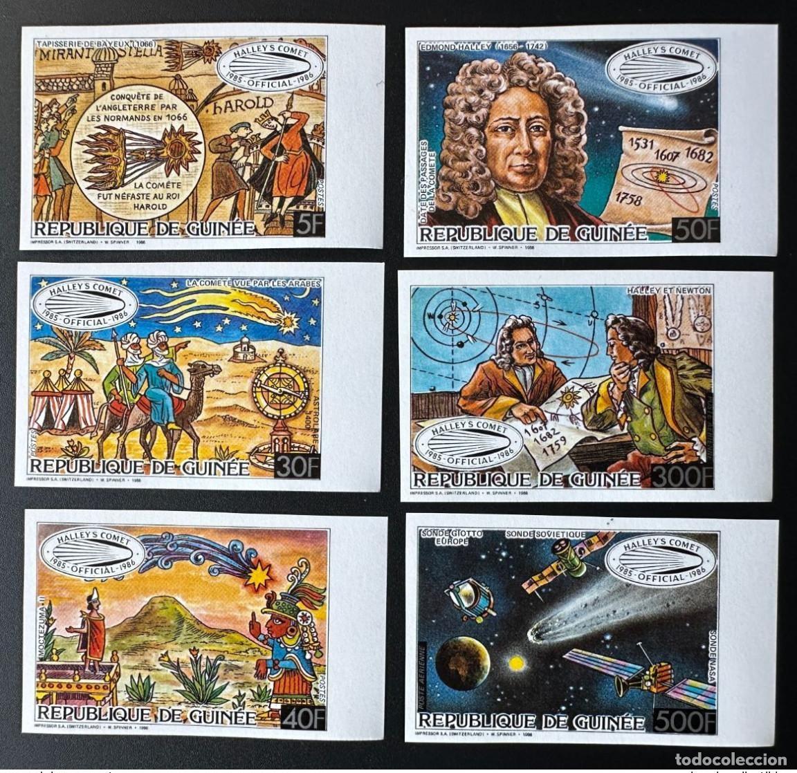 Sellos: Guinea 1986 Mi. 1106 - 1111 B ND IMPERF Space Halley Comet