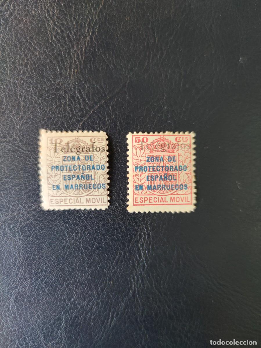 Sellos: 1937 telegrafos Marruecos edifil 31a 31c especial movil