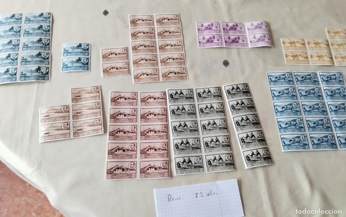 Sellos: LOTE DE 82 SELLOS DE LOS TERRITORIOS DE AFRICA TODOS EFIGIE FRANCO EN LOS SELLOS VER COMPOSICION