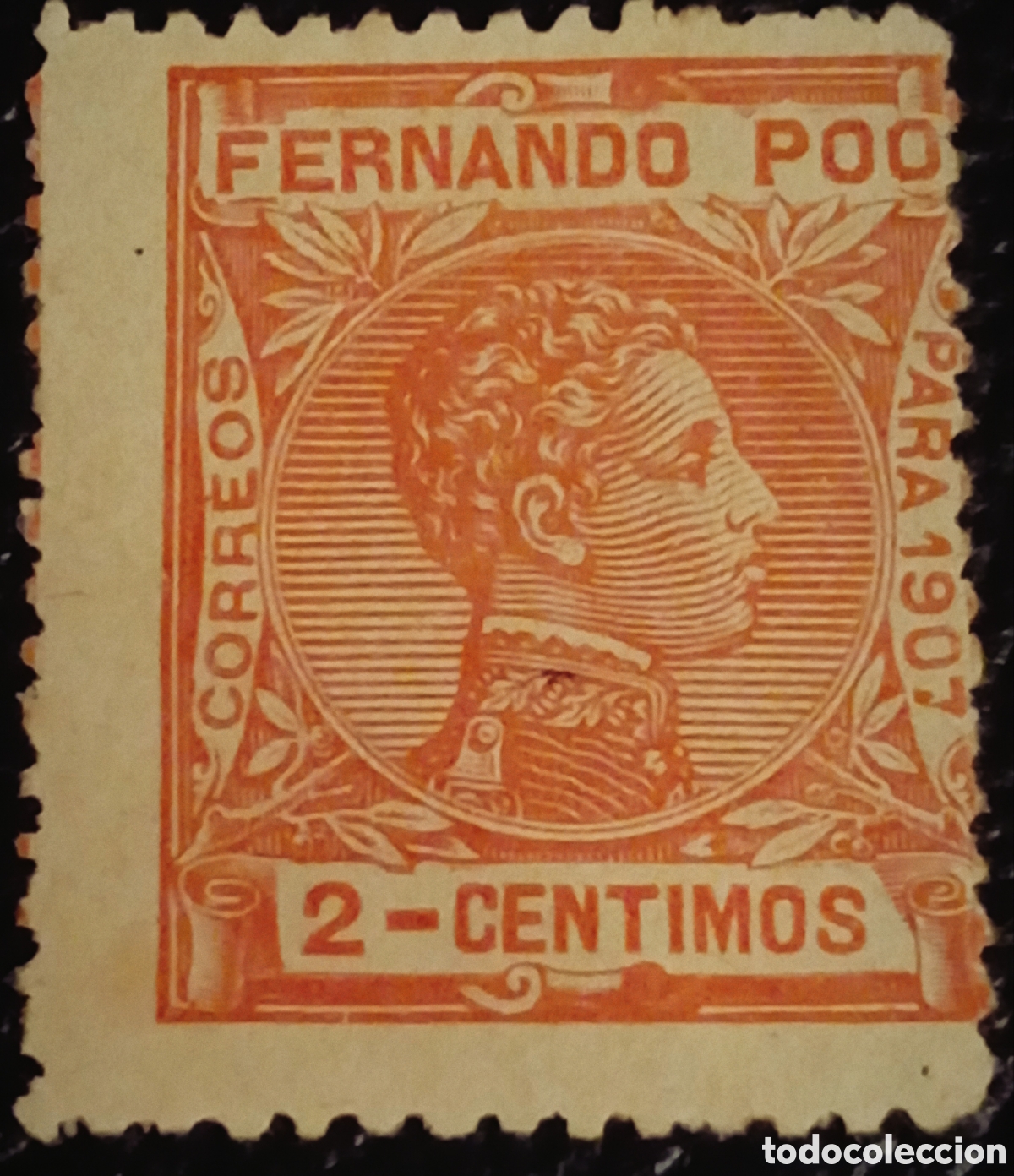 Sellos: Sello Fernando Poo 1907 - Alfonso XIII - 2 C&eacute;ntimos - Edifil N&ordm; 159 - MH