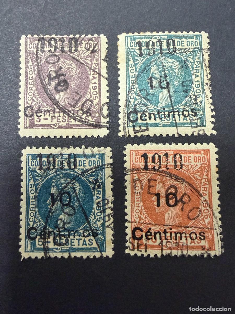 Sellos: RIO DE ORO, 1905. ALFONSO XIII. HABILITADOS 1910. USADOS.