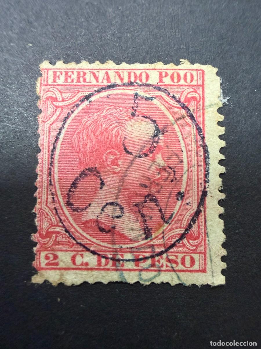 Sellos: FERNANDO POO, 1984-1894. EDIFIL 13. ALFONSO XIII. USADO