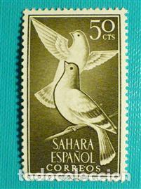 Sellos: SELLO - SAHARA - Aves - EDIFIL 181 - A&ntilde;o 1961 - 50 C&eacute;ntimos - Sepia -