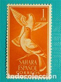 Sellos: SELLO - SAHARA - Aves - EDIFIL 183 - A&ntilde;o 1961 - 1 Peseta - Rojo Anaranjado -