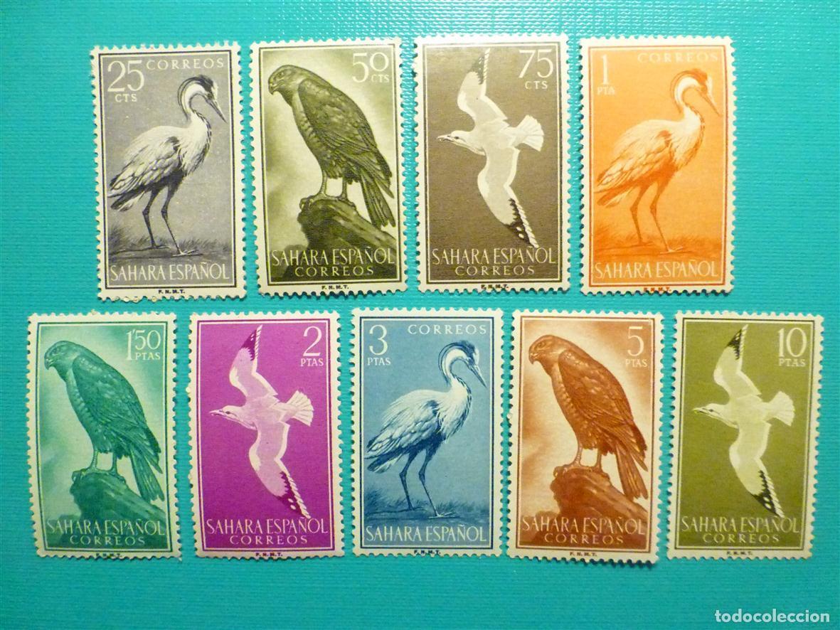 Sellos: SELLOS SAHARA - Aves - EDIFIL 160, 161, 162, 163, 164, 165, 166, 167, 168 - A&ntilde;o 1959, Serie Completa