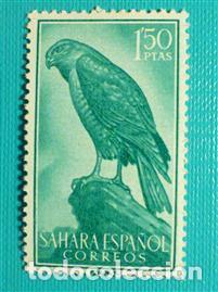 Sellos: SELLO - Espa&ntilde;a - Correos - SAHARA - Aves - EDIFIL 164 - 1,50 Pesetas - A&ntilde;o 1959 - Verde Azulado