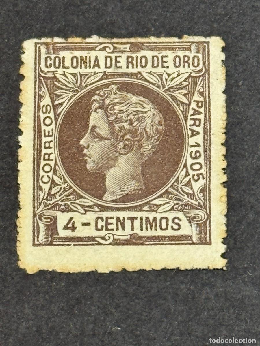 Sellos: Rio de Oro, Alfonso XIII, 1905, Edifil 4, MUESTRA A.000.000 con fijasellos