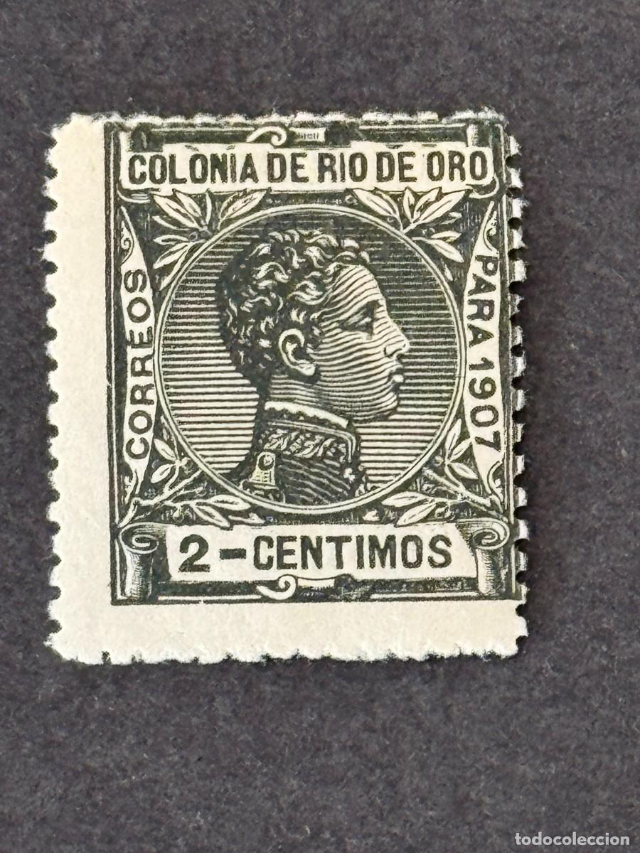 Sellos: Rio de Oro, Alfonso XIII, 1907, Edifil 19, nuevo con fijasellos