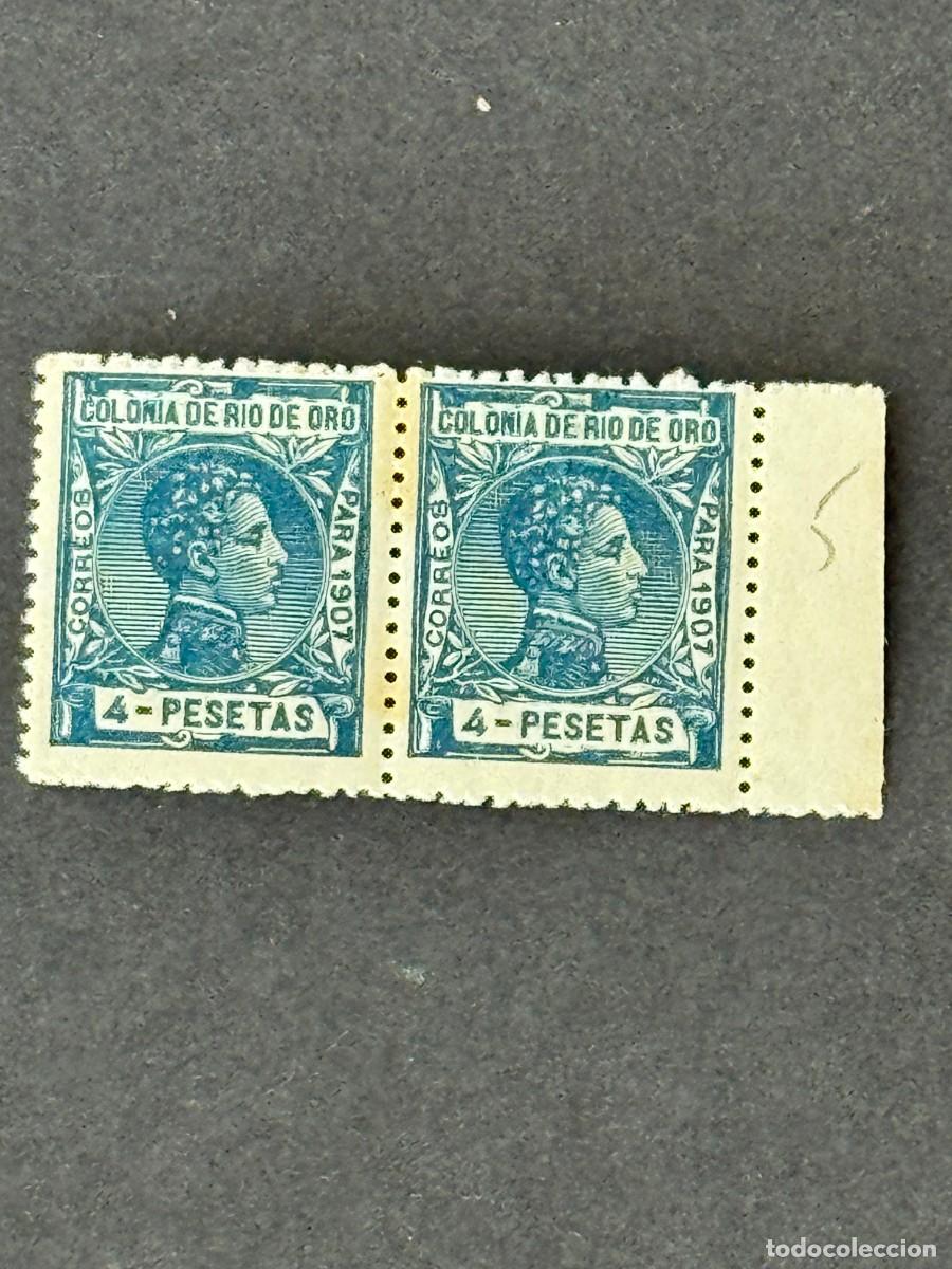 Sellos: Rio de Oro, Alfonso XIII, 1907, Edifil 31, en pareja, nuevos